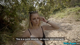 Agent - Cute Blonde Lya Missy Getsfucked in the Forest and Cum All Over Her Glasses