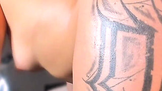 Latina Shakes Her Tattooed Butt