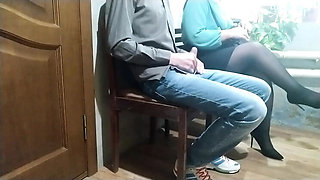 Amateur MILF Gets Public Handjob in Waiting Room - Stranger Jerks Her Off Anytime