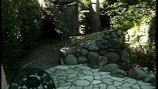 Perfect blonde doll fingers her hot girlfriend outdoors