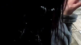 Bathrobe MILF Hair Drying and Brushing Blowjob with Cum in My Hair