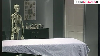 Blonde slut spreads legs as a monster cock destroys her tigtht pussy