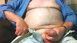 Hairy Grandpa Bear Strokes His Big Cock