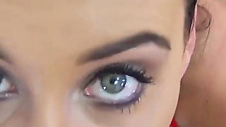 Stripper Brunette Austin Lynn POV Blowjob Deepthroat and Cum Swallow