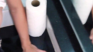 Looks Like We Got Caught - Fucked Her to Squirt on the First Date in a Public Toilet