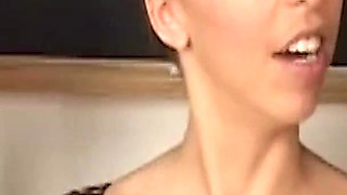 Hungry Babes Scene-4 Brunette Teen in Lingerie Veronica Jett Enjoys Two Cocks Sucking Until Facial