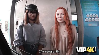 Switching from threesome into lesbian natural tits redhead