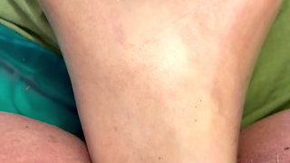 He puts his feet in my wide open pussy to fuck it like the big slut that I am