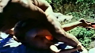 Brunette from village blowjob outdoors