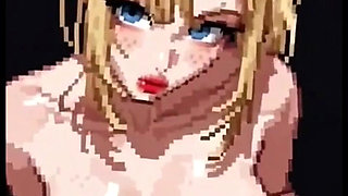Just Blonde Pixel Boobs Girls, Ai Animation