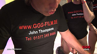 Brunette Slut Takes Massive Facials in Wild Ggg Bukkake