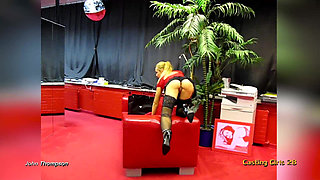 Blonde Tit Slut in MMF DP with Two Monster Cocks