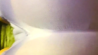 Perfect Cameltoe in Tight Purple Yoga Shorts