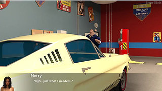 Project Hotwife - Gameplay - Roleplay - No Sex- Just Teasing - Merry Wearing Car Mechanic Dress and Teases Mechanic