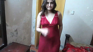 Pakistani Desi Beauty in Red Lingerie for Hot Sex
