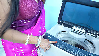 Sister-in-law Was Washing Clothes in the Washing Machine, Brother-in-law Fucked Hindi Voice From Behind.
