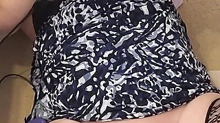 Fucking Machine in Black Patterned Stockings Julie Cunningham