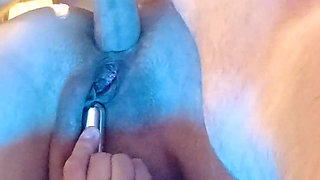 Wrong Hole - Anal Orgasm Makes Her Pussy Squirt, Soaking the Bed
