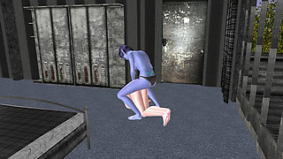 Animated 3D Lesbian Porn - Blue Elf Woman Fucking Young Woman Ass with Strap-on