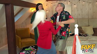 Fake hostel - milfs filthy jizz pussy before it heads up her ass and she blasts