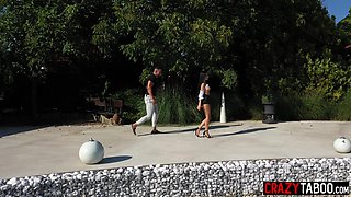 Petite big tits MILF rough ass fucking