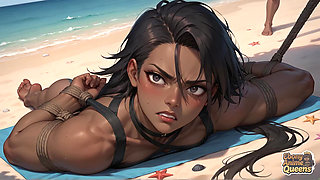 Beach Orgy! a Scorching Dark-hued Queen Has Orgasmic Busts on Golden Sands in the Best XXX Scene!