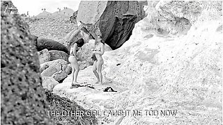 Beach Handjob: During My Exhib Trip I Find The Two Girls Flashed In The Parking Lot