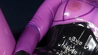 Cristal Kinky Lilac Rubber Doll Solo Fucking Machine Outdoors