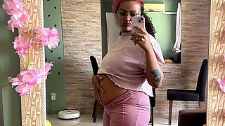Fart Explosion After Eating Milk Intolerant Chubby Girl Bloated and Stuffed