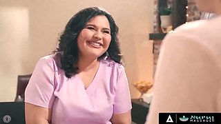 NURU MASSAGE - Karla Lane Gives Former Babysat Elias Cash A Slippery Nuru Reunion Fuck