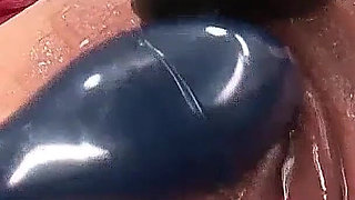 Asian teen made to squirt with toys at BDSM party