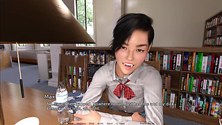 Dancer Sydney's Incredible Footjob to Friend Max in School Library