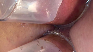 Extreme Close up Double Vacuum Pumping Ass and Pussy