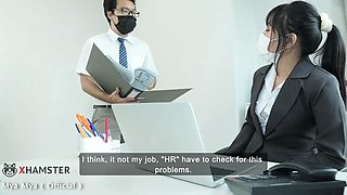 Office Female Manager Horny with her male Staff