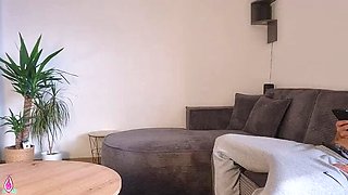Stepmom Catches Stepson Jerking Off and Helps Him Cum While Doing Housework