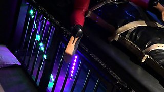 Femdom fetish mistresses fuck bdsm loser with strapon