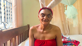 Grandstepmother Wore Her Christmas Bunny Like Outfit so I Can Fuck Her in Her Ass -ai-generated