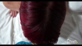 Italian fellow screws redhead with Big Tits and she guzzles the cum - benefit monkey