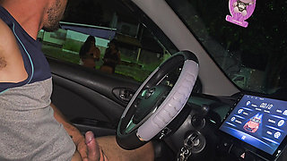 A Penis Flashing on a Rainy Night for Two Brunettes on the Street