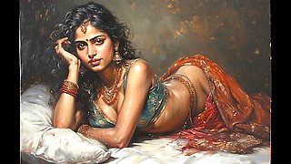 Cartoon bhabhi teases in a saree in the bedroom