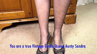 Aunty Sandra Red Girdle & Classic Stockings Vgq53