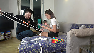 Lilly: Babysitter Gets Bound Tight, Sock Gagged and Hogtied!(4k)