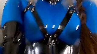 Cristal Kinky Blue Rubber Doll POV Fucking