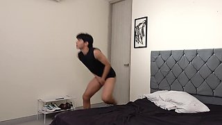Stepson gets to enjoy his daddy's new slutty foreigner GF