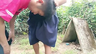 19 Year Old Schoolgirl Seduces Farmers Alone in Public Outdoor Sex