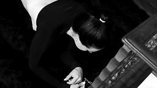 Blindfolded, handcuffed, spanked and masturbating to an