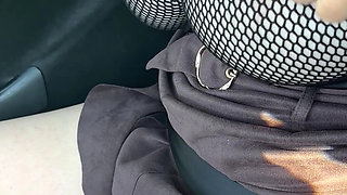 Exhibition in Micro Skirt in Public and Anal Plug