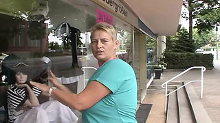 German Blonde Cougar Rides Massive Dick Hard in Rented Room - Big Boobs Cowgirl Sex