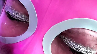 Sucking Fat Cock in Latex Hood