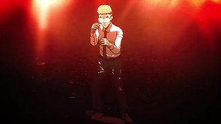 Thrilling animated showdown with fierce passion in a public arena